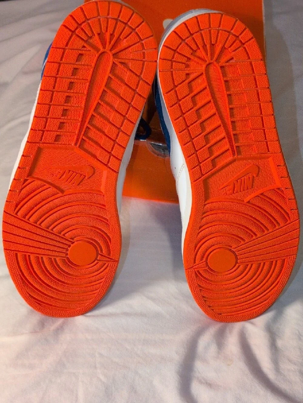 Jordan Blue White Orange High-Top Sneakers with Jumpman Detail